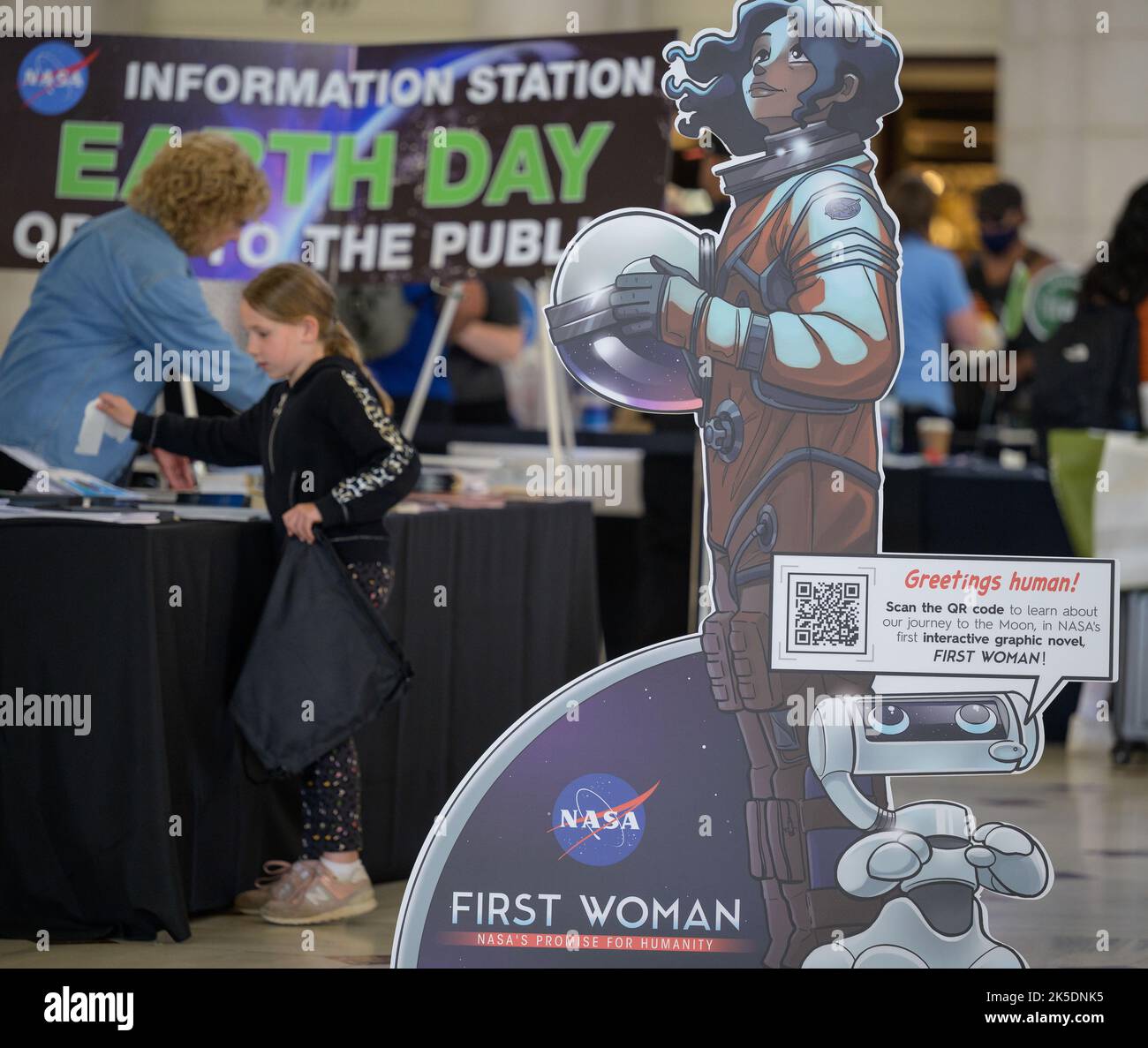 Visitors explore NASA’s handson exhibits during Earth Day, Friday