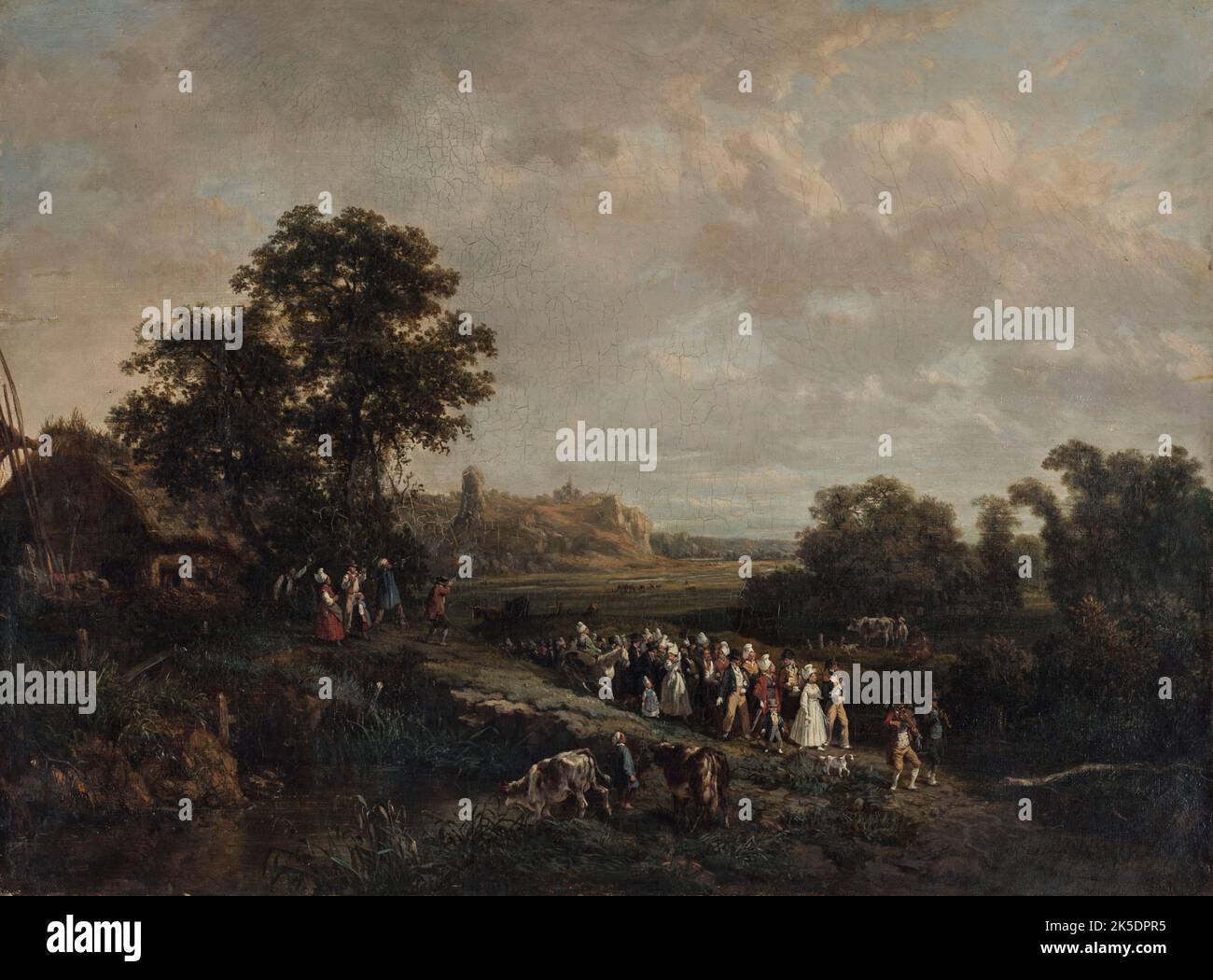 Une noce en procession, 1844. Wedding procession. The figures are by ...
