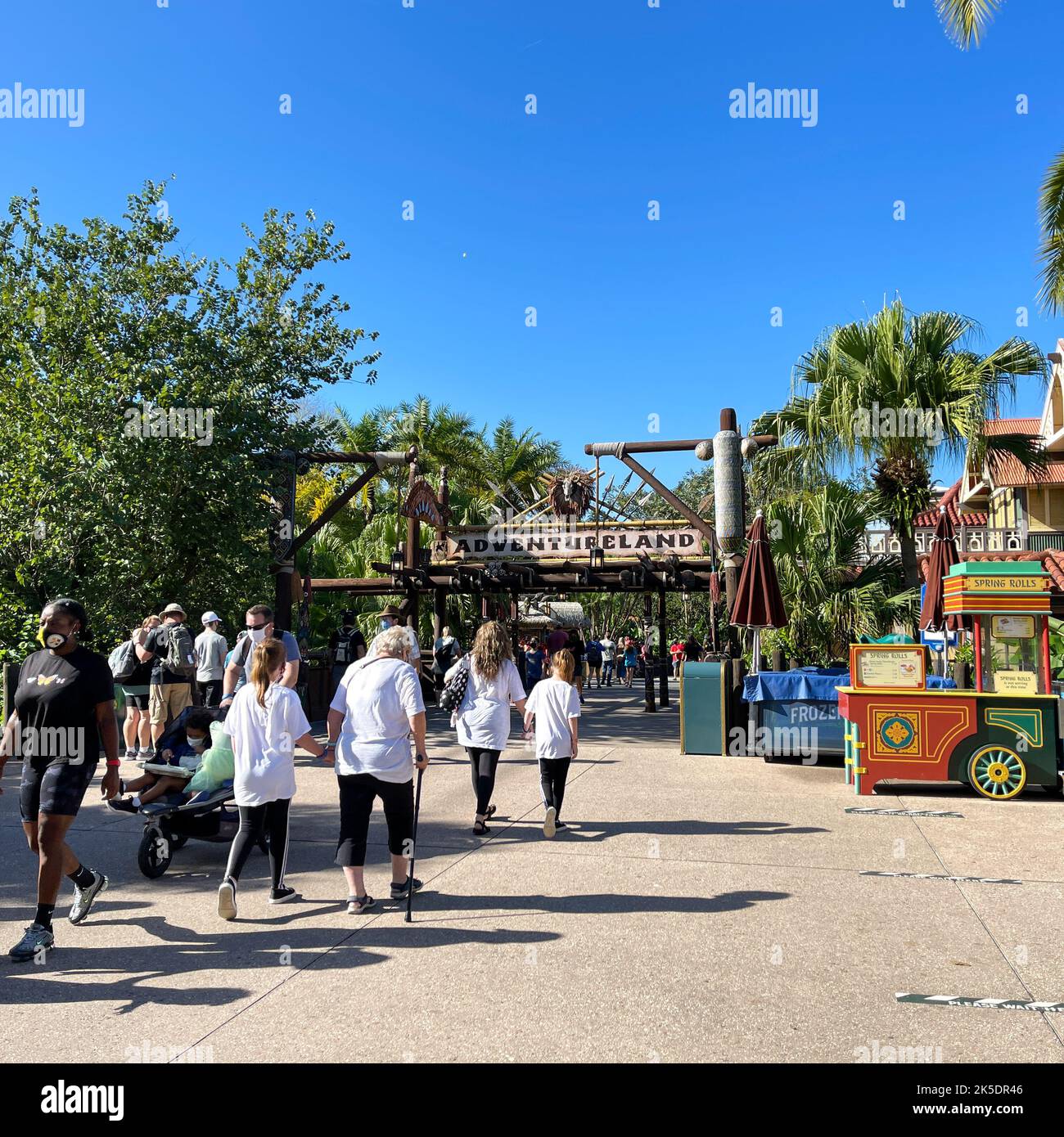 Orlando, FL USA -November 25, 2020:  The entrance to Adventureland in Magic Kingdom at  Walt Disney World  in Orlando, Florida. Stock Photo