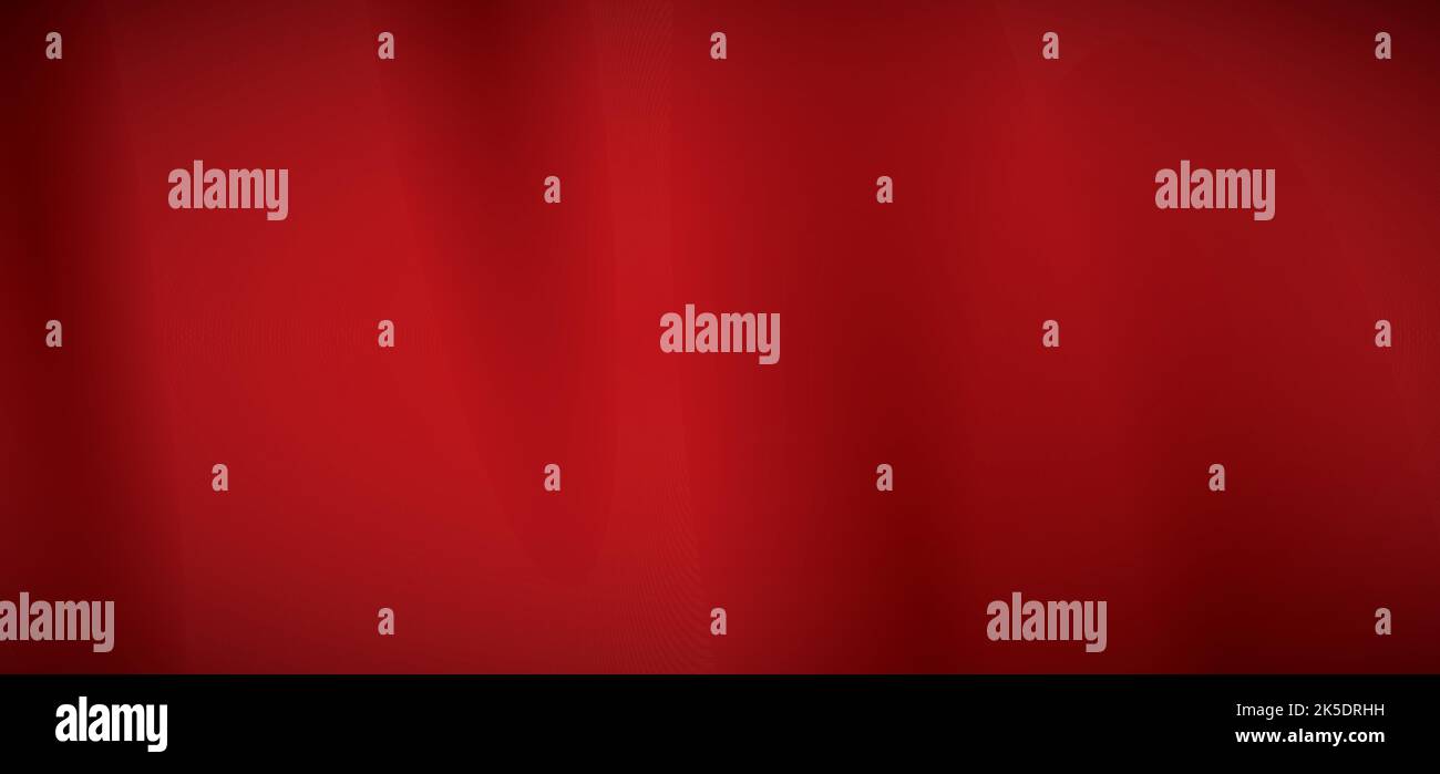 Red waving fabric like theatre curtain. Background design in gradient effect. Stock Vector