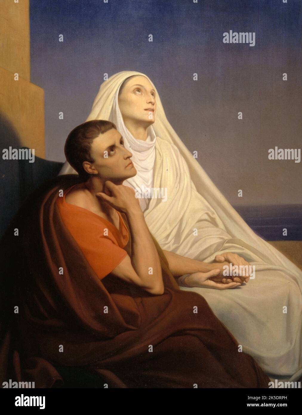 Saint Augustin et Sainte Monique, 19th century. Saints Augustine and Monica Stock Photo Alamy