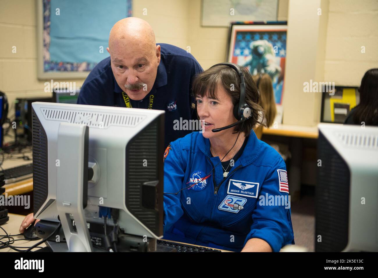 Arlington Science Focus Elementary School teacher Charles Harvey looks