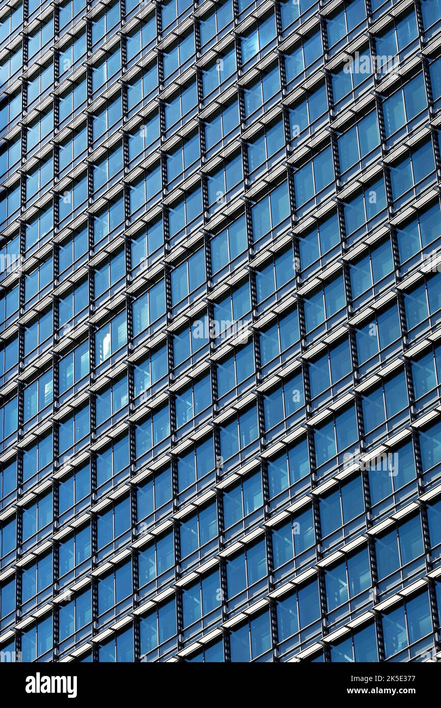 Walls of glass covered buildings Stock Photo