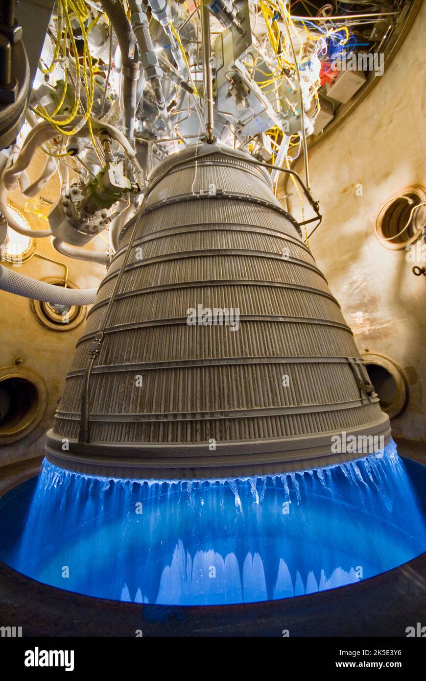 The thundering roar of a rocket leaving the launch pad is a familiar sight. NASA's Space Launch System (SLS) rocket, will rely on a proven upper stage engine the RL10 for its first mission with the agency's Orion spacecraft in late 2018. The SLS Block 1 rocket will use one RL10B-2 engine, the same engine currently used by the Delta IV rocket, as a part of the interim cryogenic propulsion stage (ICPS).  Credit: NASA Stock Photo