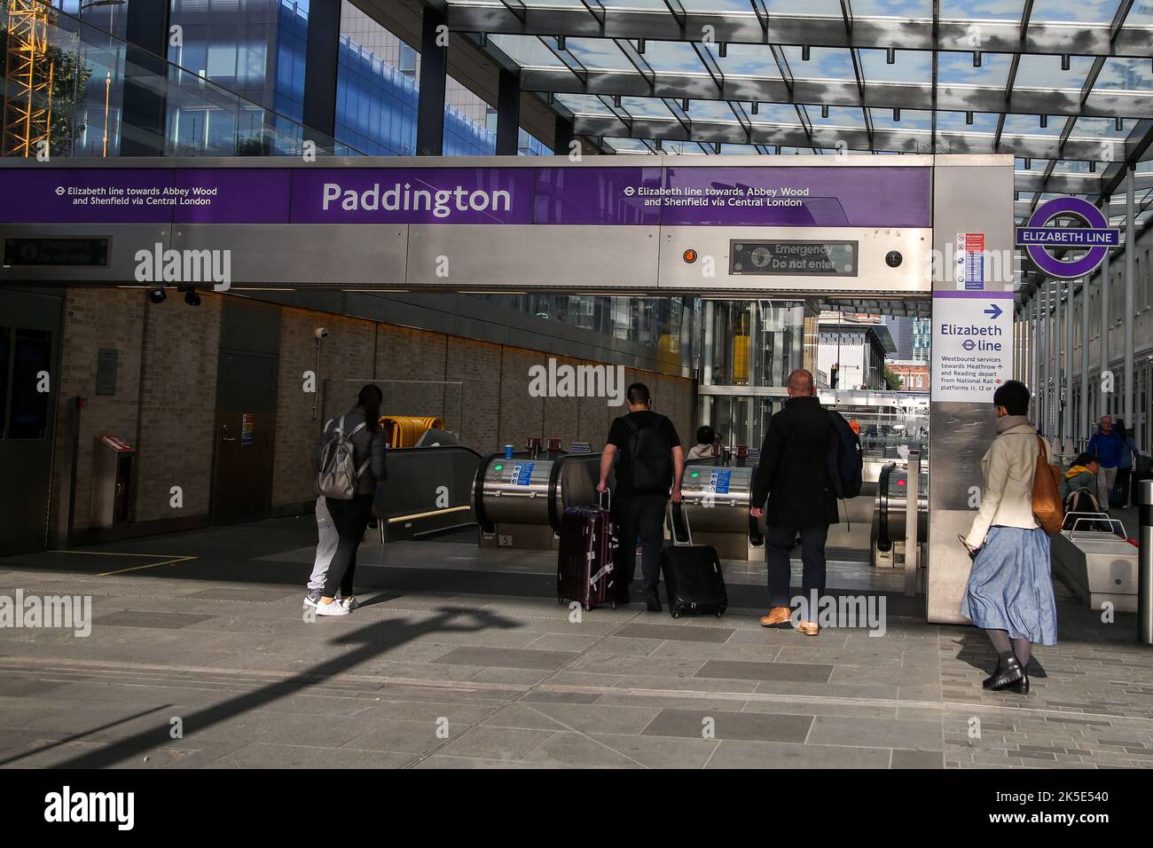 General view of an entrance to the Elizabeth line platforms at London