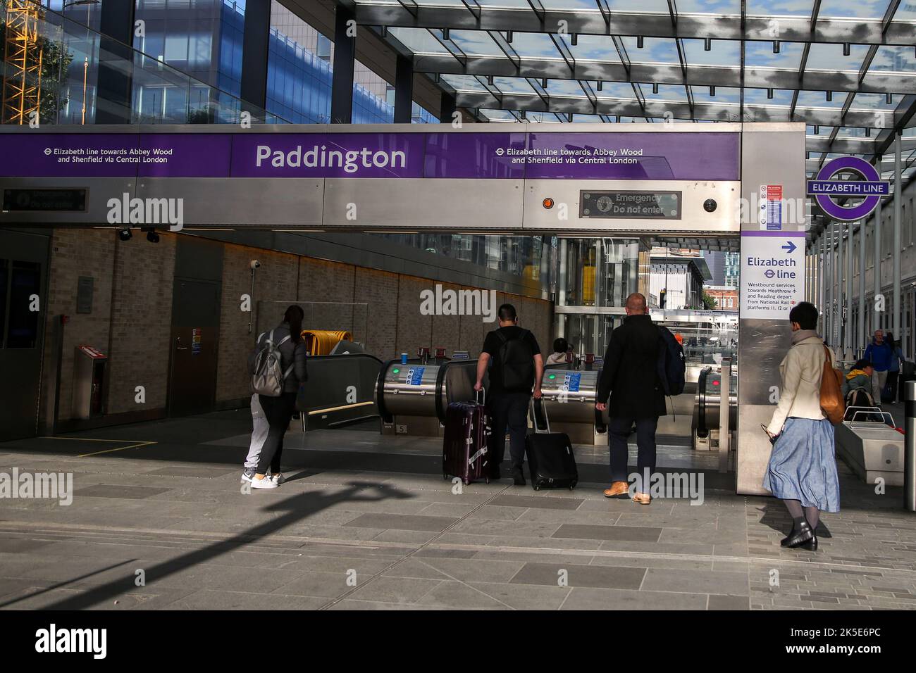 General view of an entrance to the Elizabeth line platforms at London ...