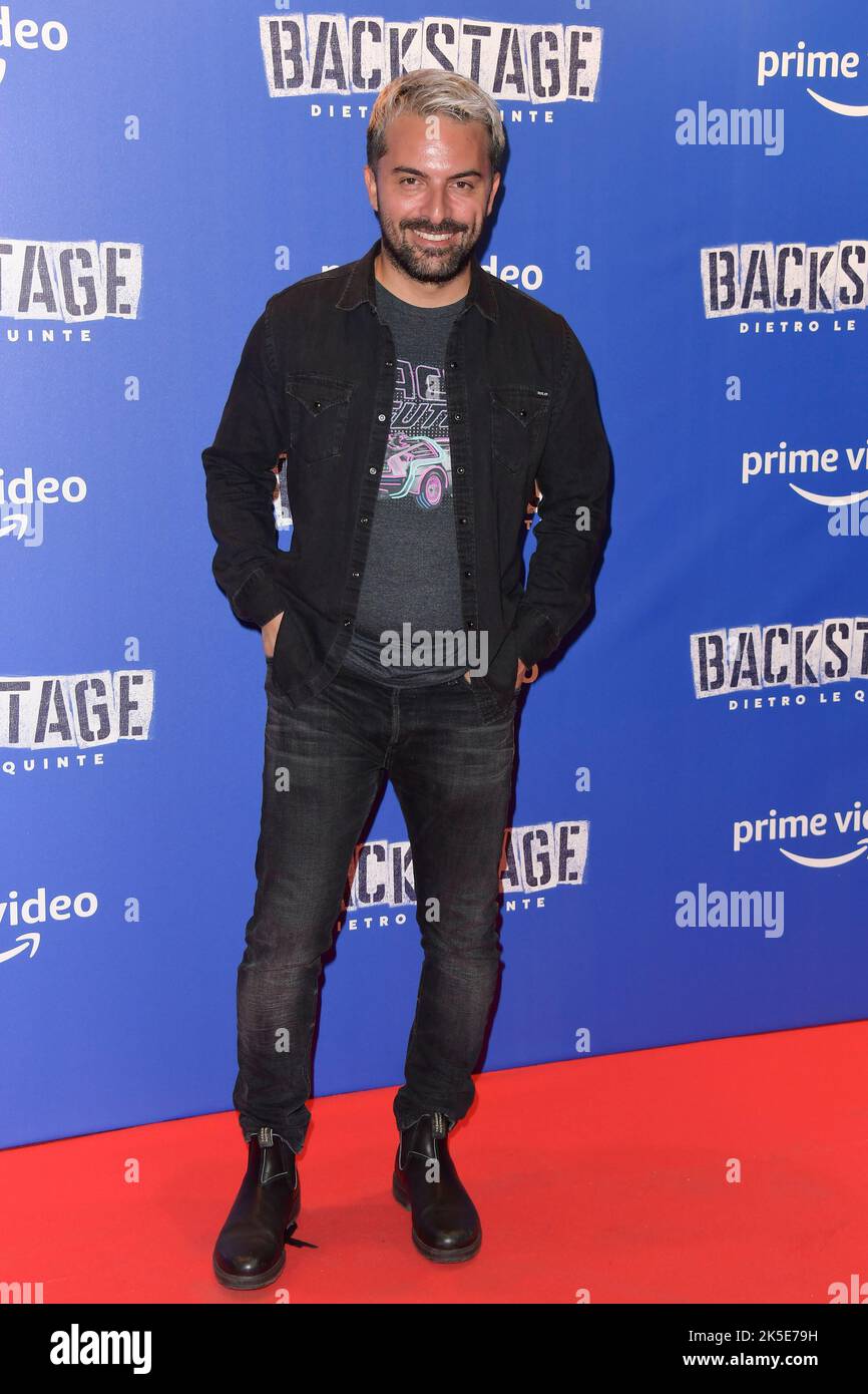 Rome, Italy. 07th Oct, 2022. Sebastiano Re attends the red carpet of the movie 'Backstage-Dietro le quinte' at Cinema Adriano. Credit: SOPA Images Limited/Alamy Live News Stock Photo