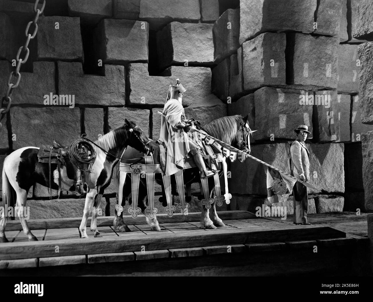 Bing Crosby, on-set of the Film, 'A Connecticut Yankee In King Arthur's Court', Paramount Pictures, 1949 Stock Photo