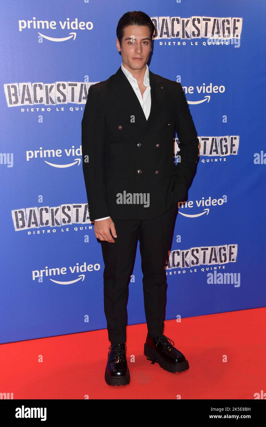 Rome, Italy. 07th Oct, 2022. Gianmarco Galati attends the red carpet of the movie 'Backstage-Dietro le quinte' at Cinema Adriano. (Photo by Mario Cartelli/SOPA Images/Sipa USA) Credit: Sipa USA/Alamy Live News Stock Photo