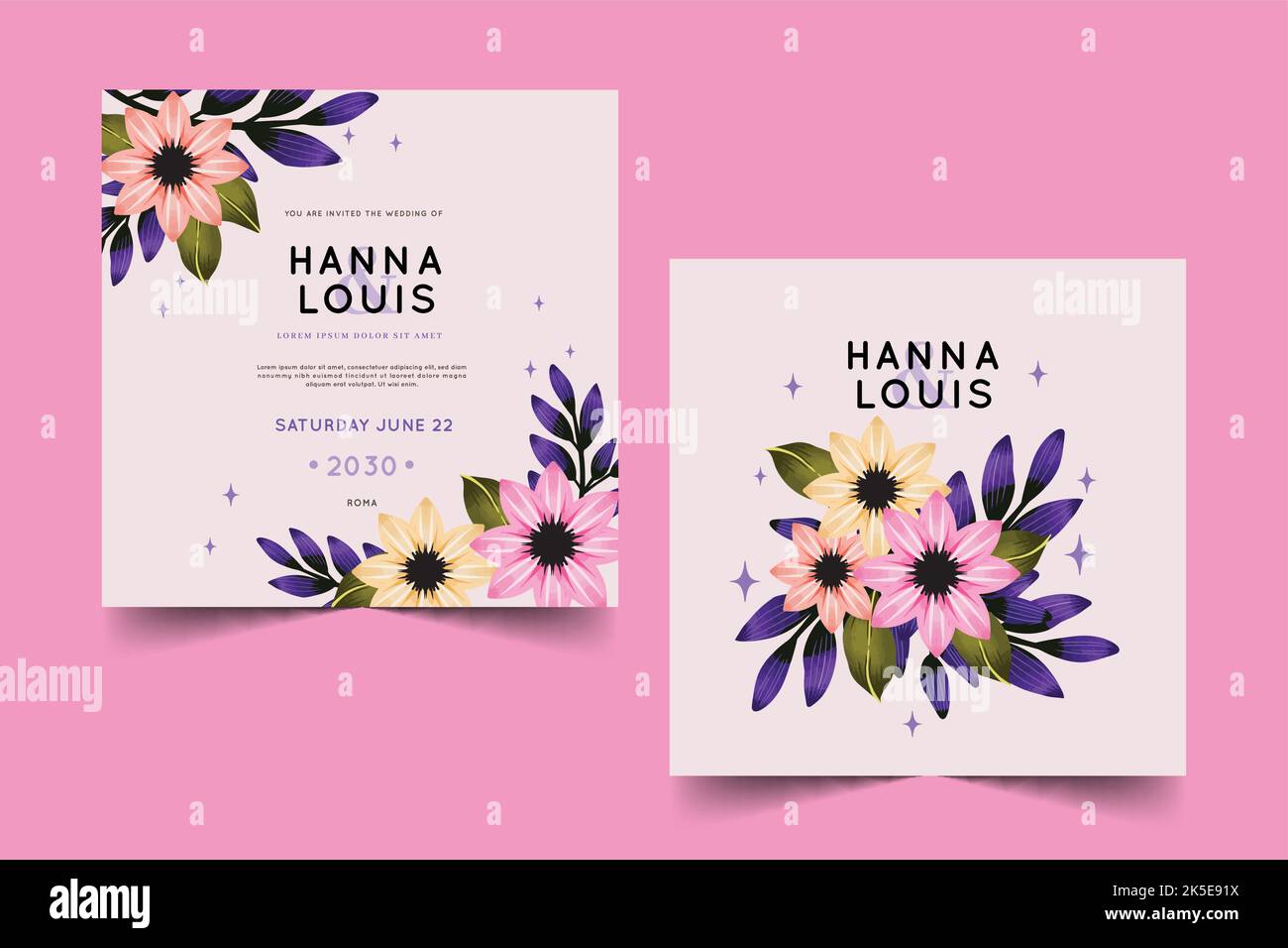 floral wedding banners template vector design illustration Stock Vector ...