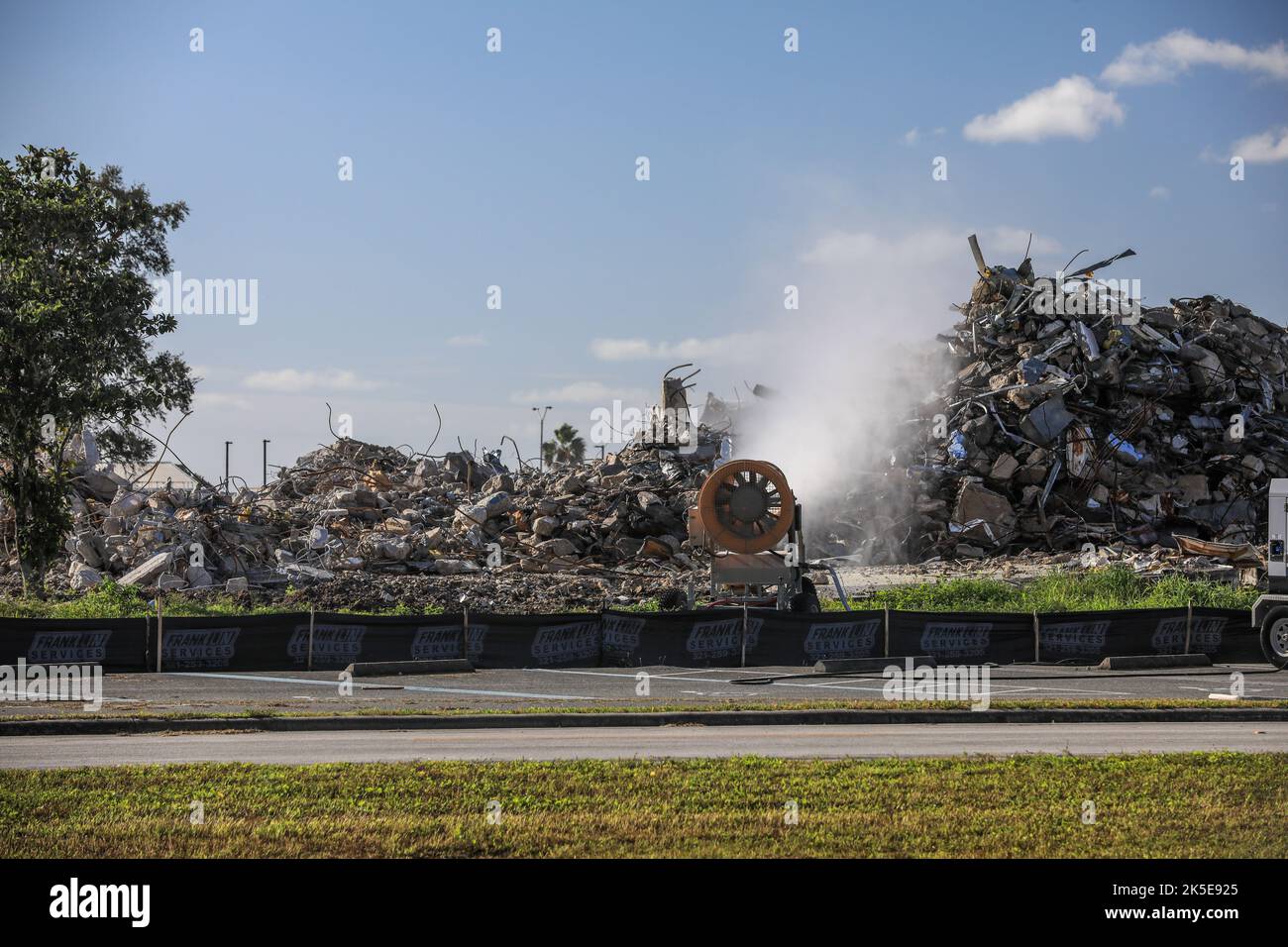 Shown is remnants of the former headquarters building at NASA’s Kennedy ...