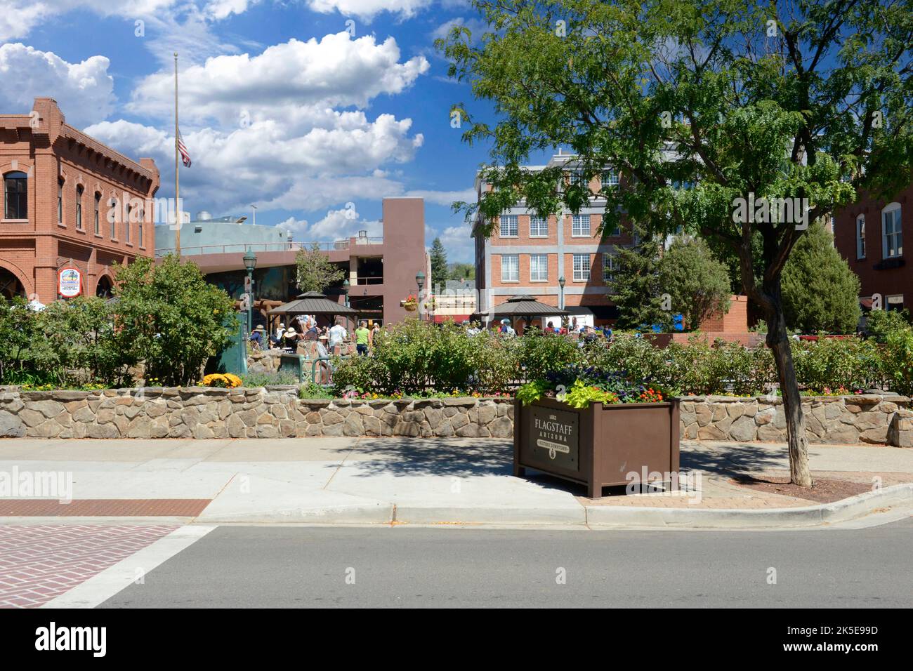 People in Heritage Square in downtown Flagstaff AZ Stock Photo Alamy