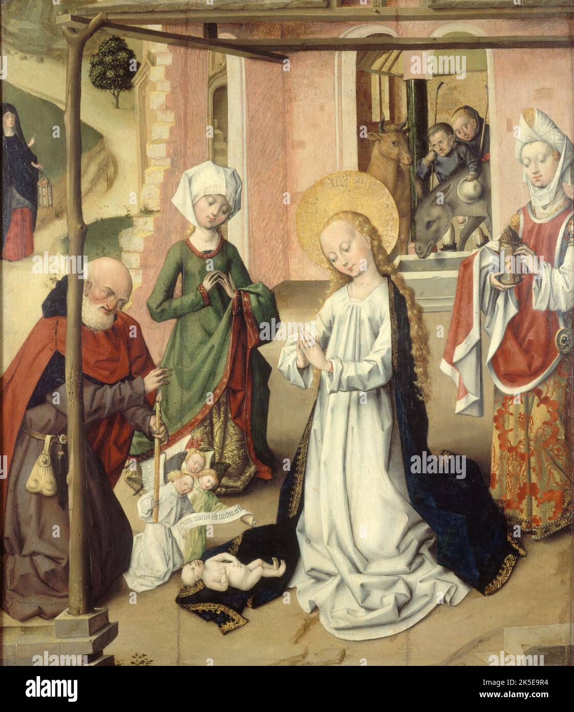 Adoration of the Child, between 1475 and 1510. Stock Photo