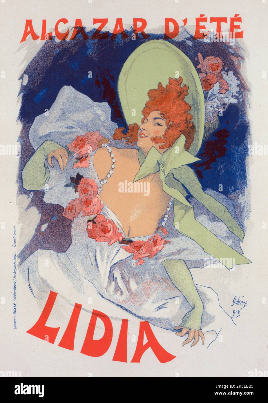 Affiche pour l'Alcazar d'&#xc9;t&#xe9;, &quot;Lidia&quot;., c1896. [Publisher: Imprimerie Chaix; Place: Paris] Stock Photo