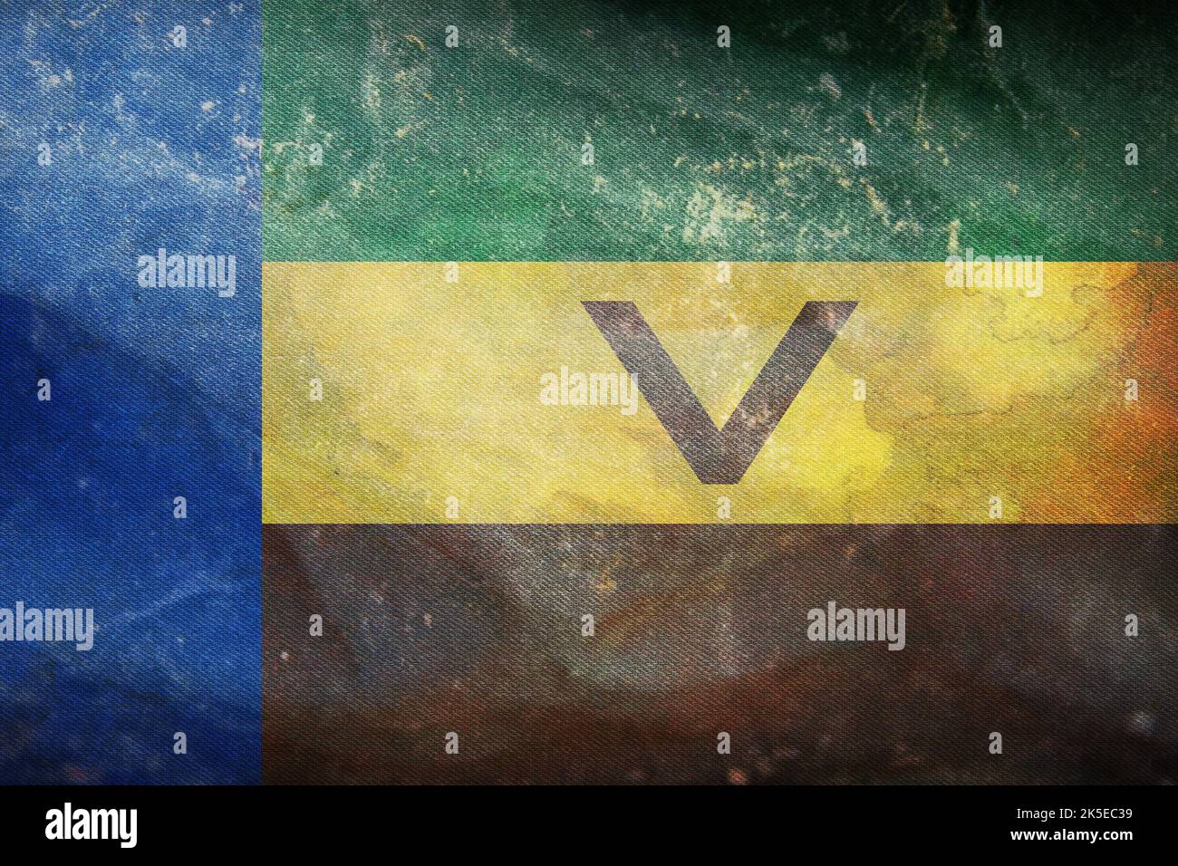 retro flag of Venda 1973 1994, africa with grunge texture. flag representing extinct country, ethnic group or culture, regional authorities. no flagpo Stock Photo