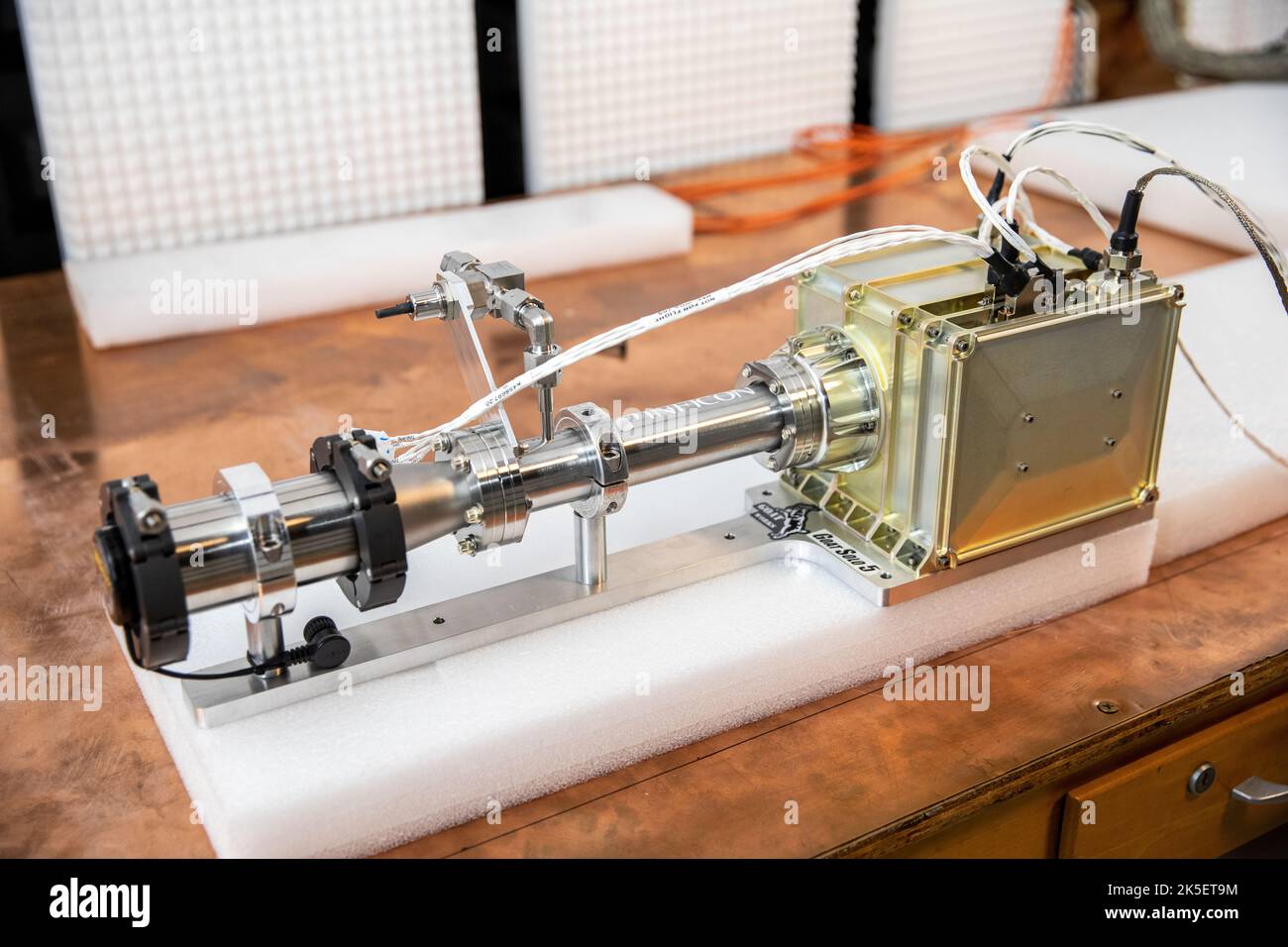 Mass spectrometer observing lunar operations hires stock photography