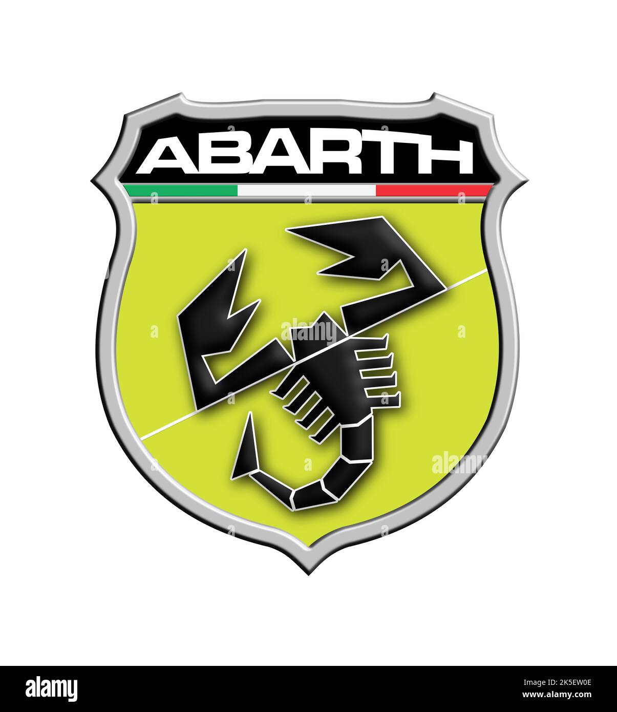 Abarth logo rivisitato sfondo verde adrenalina Stock Photo