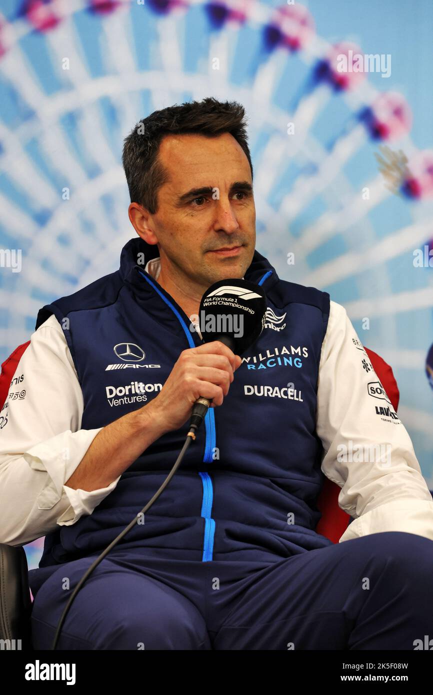 Suzuka, Japan. 08th Oct, 2022. Dave Robson (GBR) Williams Racing Head of Vehicle Performance, portrait, in the FIA Press Conference during the Formula 1 Honda Japense Grand Prix 2022, 18th round of the 2022 FIA Formula One World Championship from Octobre 7 to 9, 2022 on the Suzuka International Racing Course, in Suzuka, Mie Prefecture, Japan - Photo DPPI Credit: DPPI Media/Alamy Live News Stock Photo