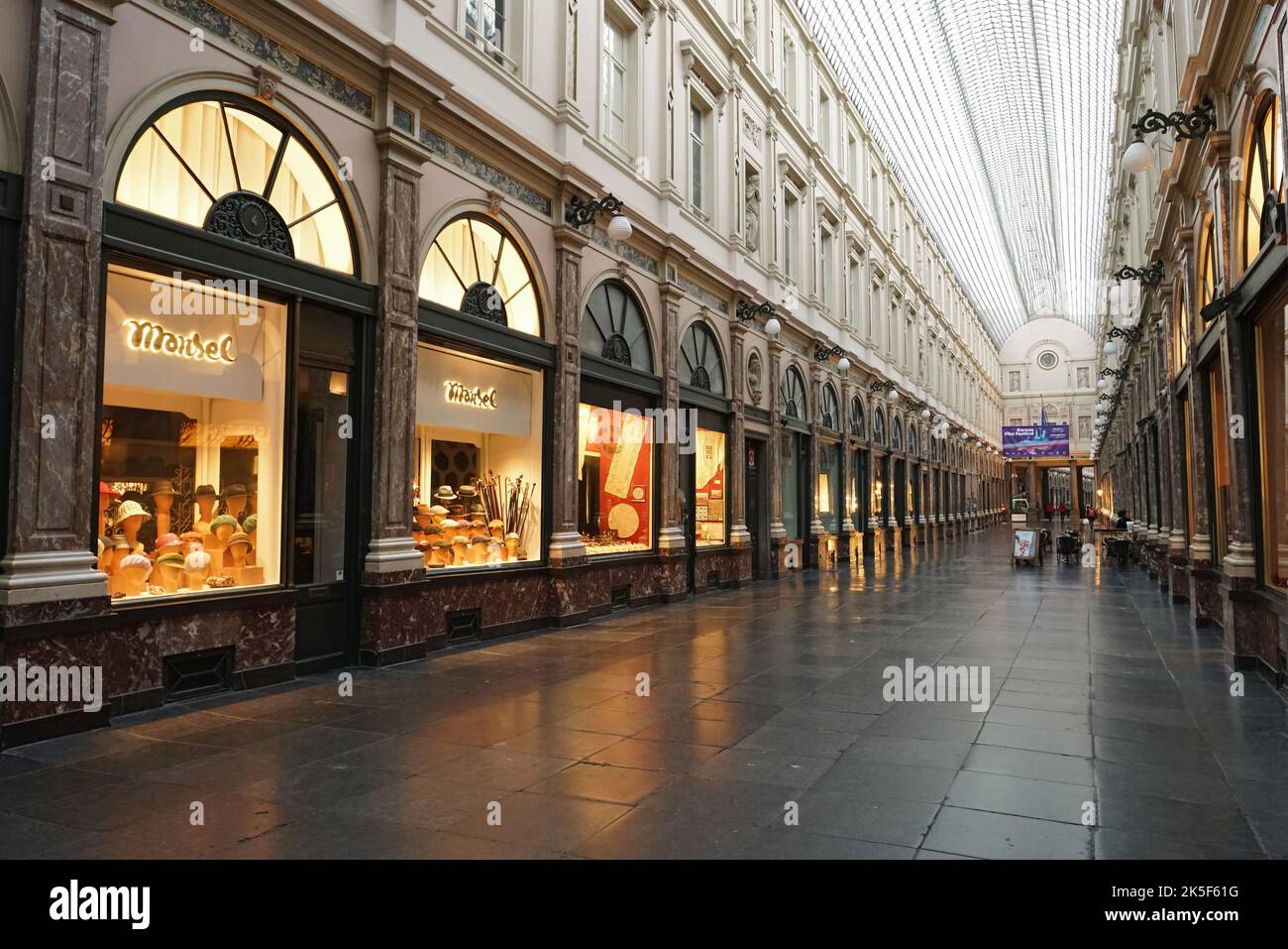 Brussels, Brabant , Belgium 09 30 2022 Early morning view in an empty
