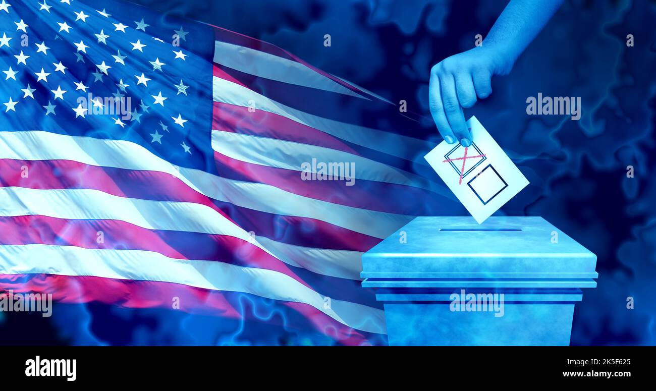United States elections and American vote or voter and America voting or USA partisan politics as Republicans and Democrats in a political election. Stock Photo