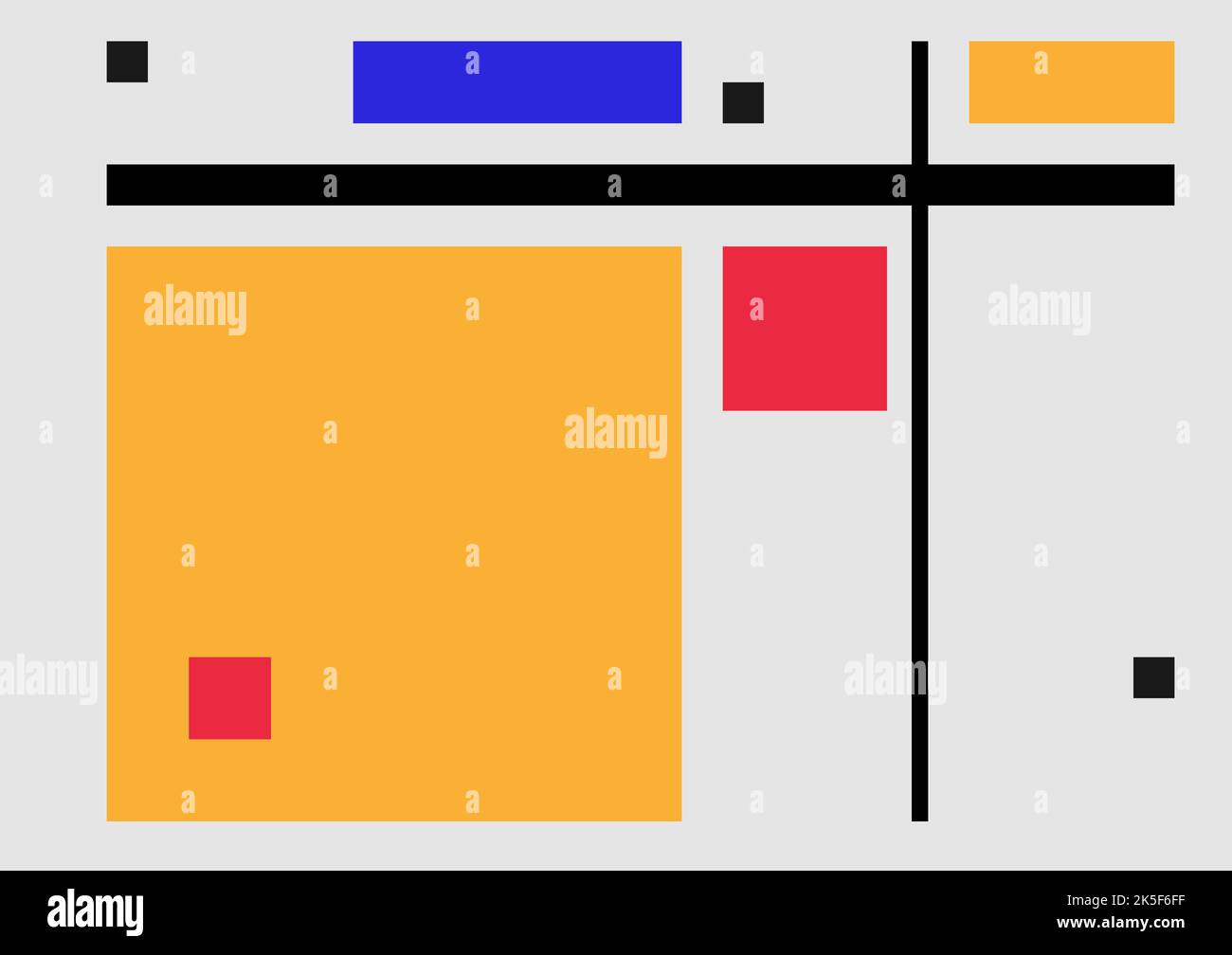 Composition of squares and rectangles inspired by Mondrian Stock Vector