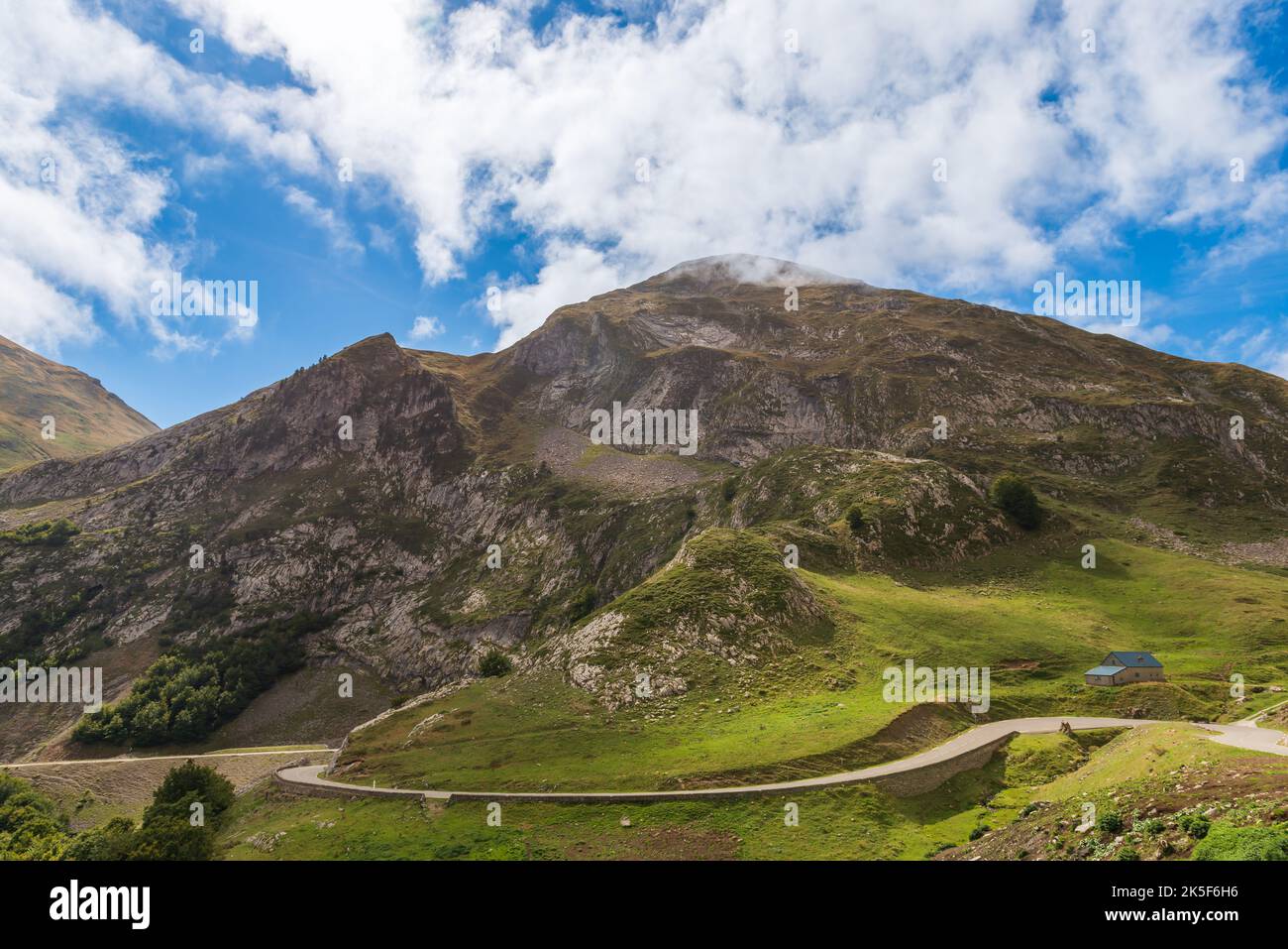 Pyrenean landscape, in the Ossau valley, in Béarn, France Stock Photo