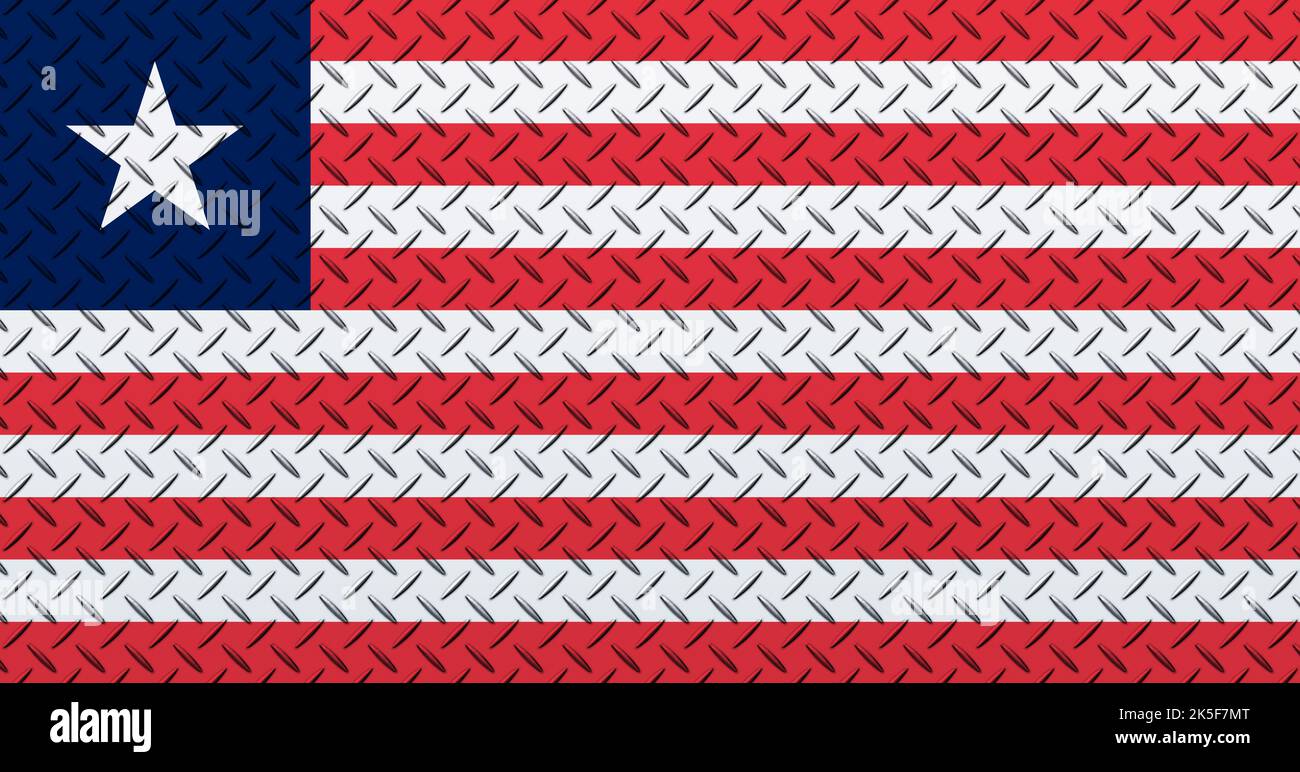 3D Flag of Liberia on a metal wall background Stock Photo - Alamy