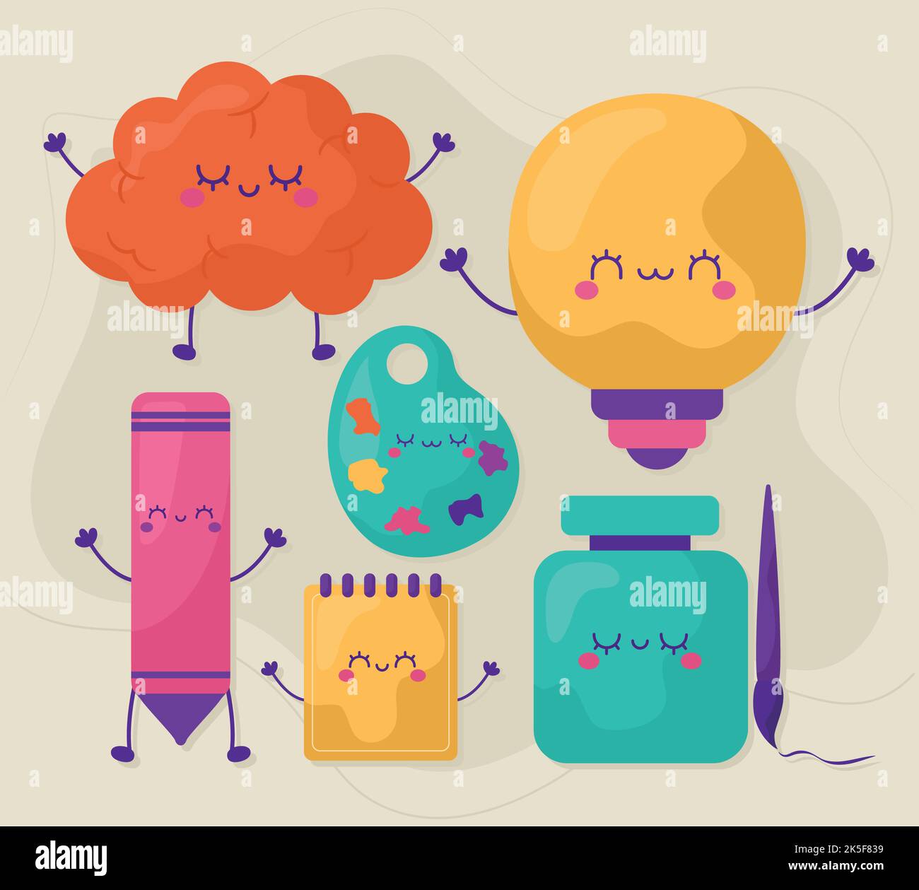 creativity icons bundle Stock Vector
