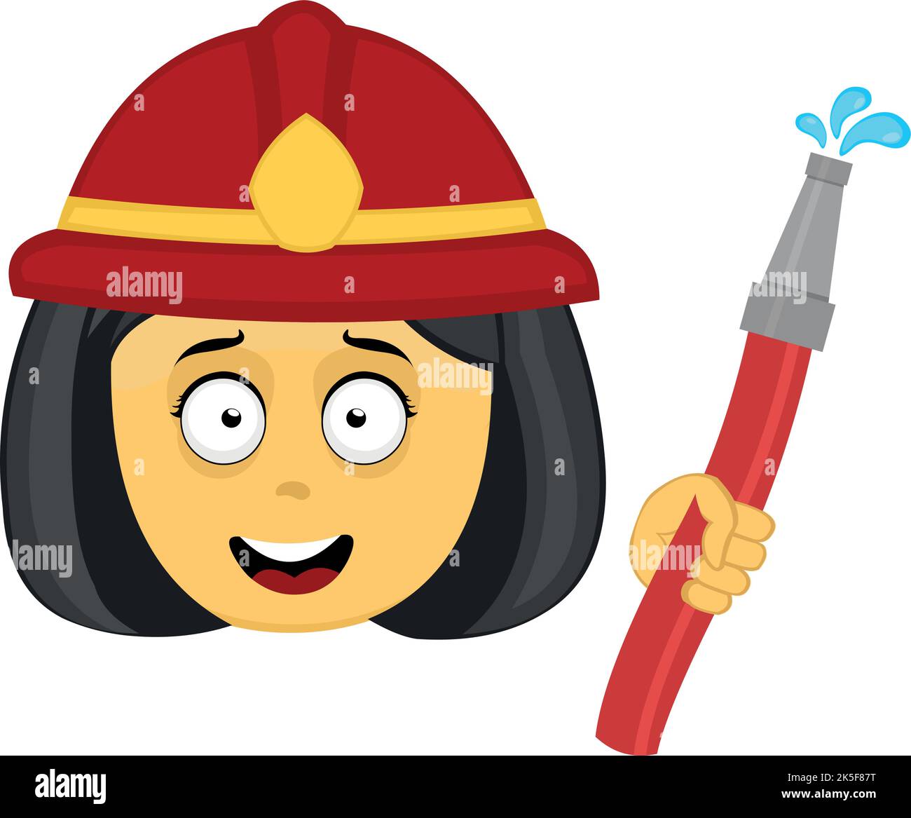 Vector emoji illustration of a yellow cartoon woman, with a helmet and