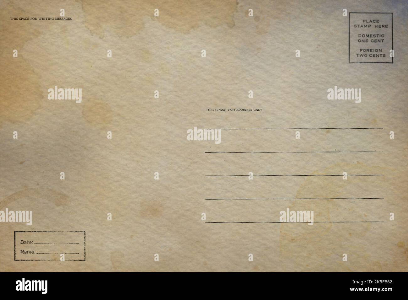 Back of airmail blank postcard Stock Photo - Alamy