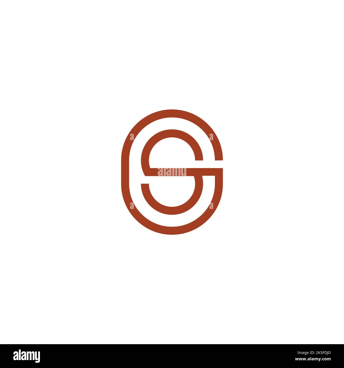 letter sg coffee bean line logo vector Stock Vector