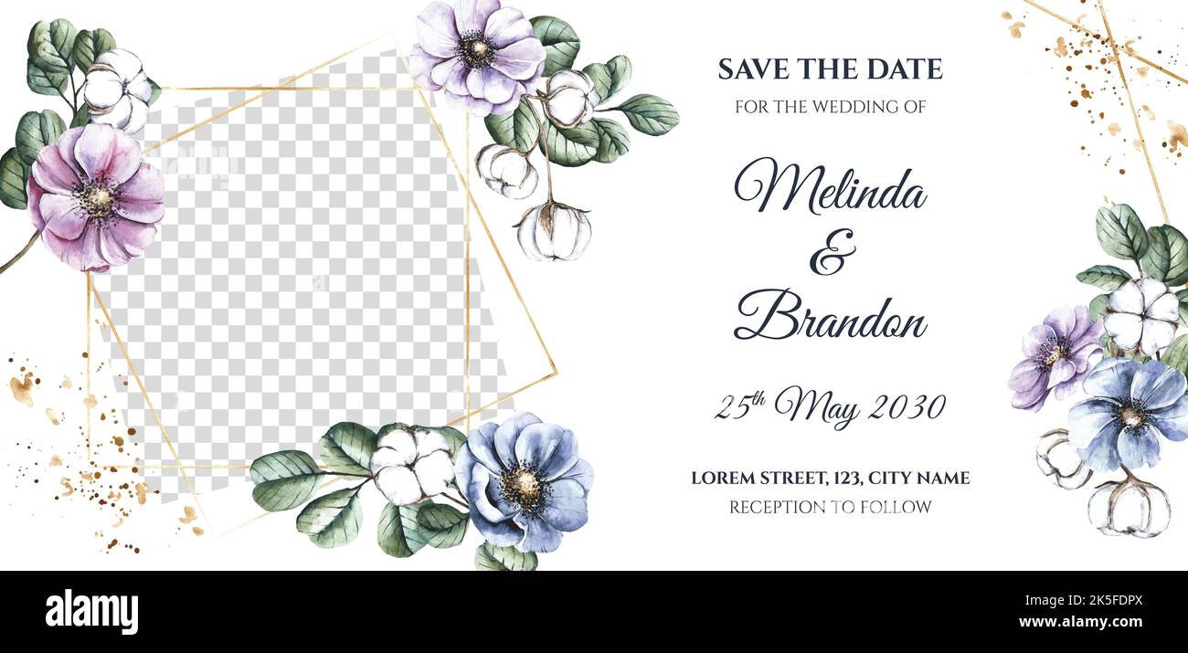 wedding invitation banner vector design illustration Stock Vector Image