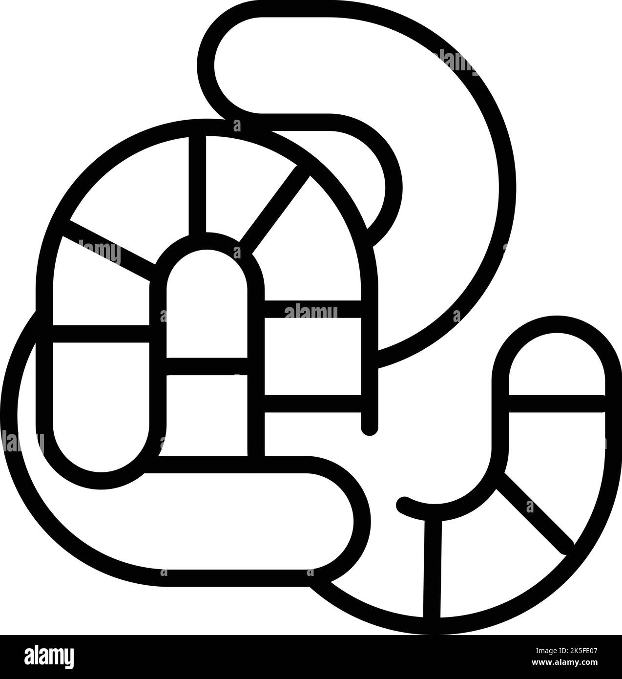 Cute worm icon outline vector. Garden soil. Animal worm Stock Vector