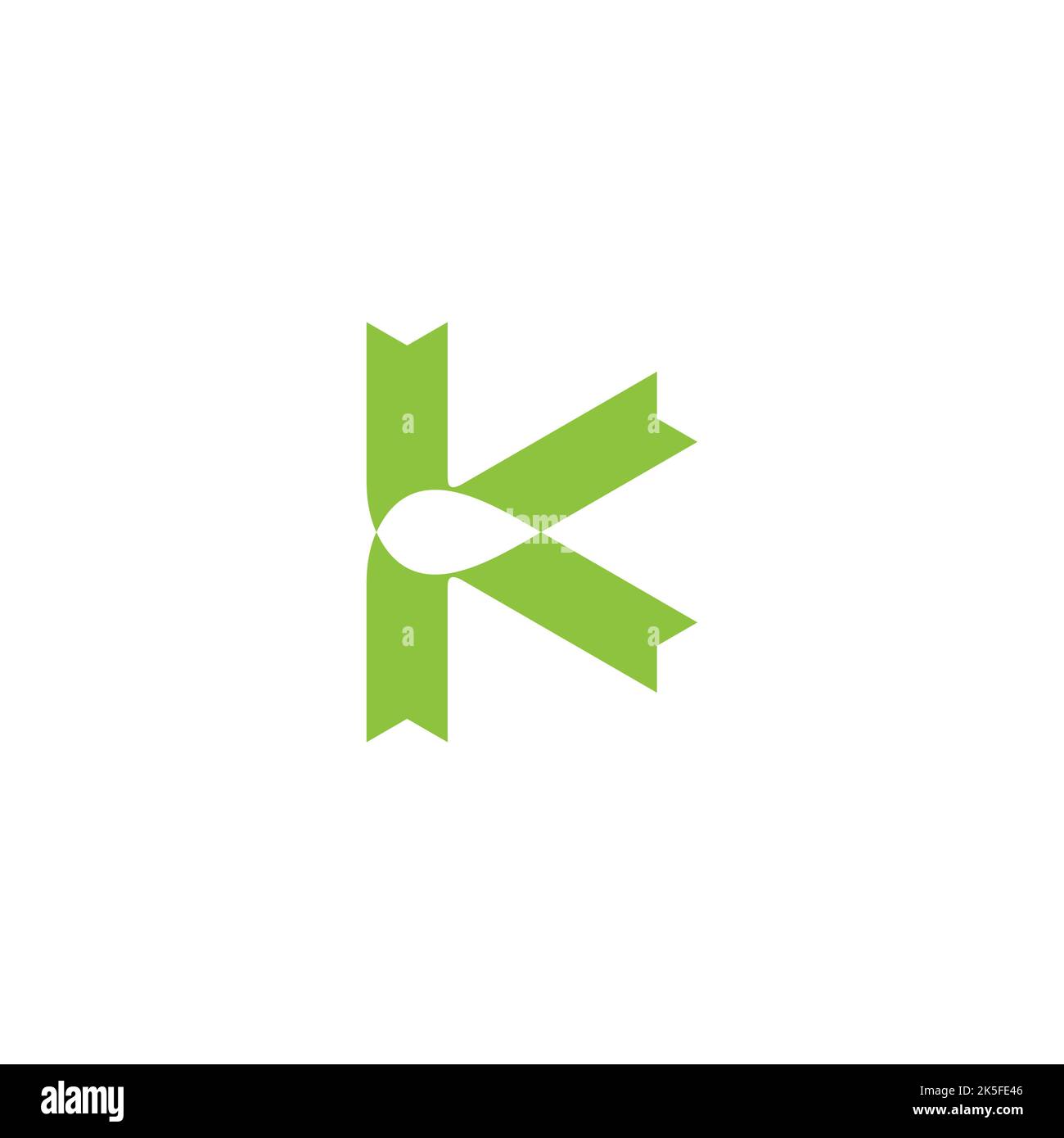 letter k simple line green leaf logo vector Stock Vector Image & Art ...