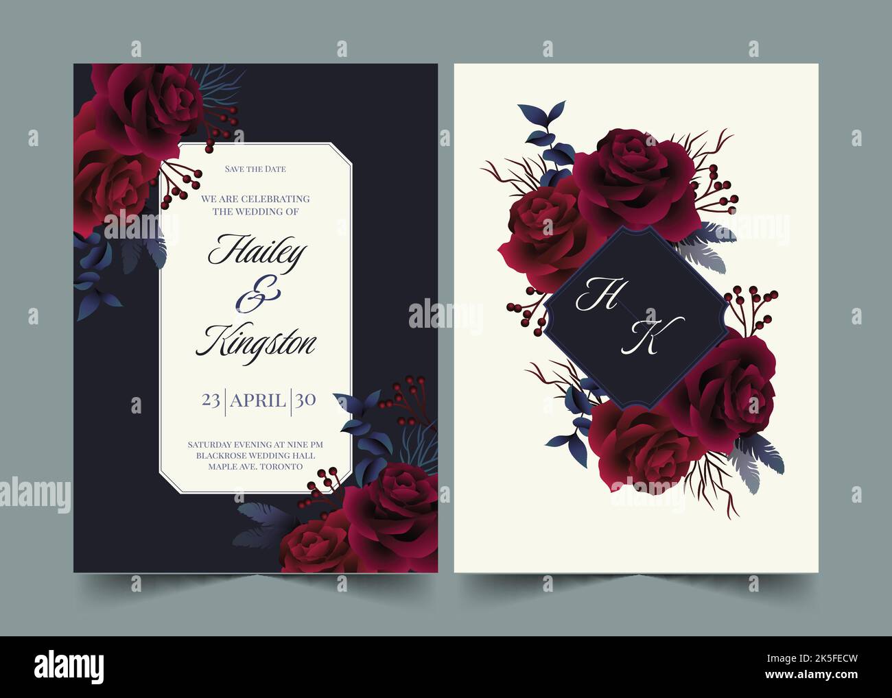 gradient gothic wedding invitations vector design illustration Stock