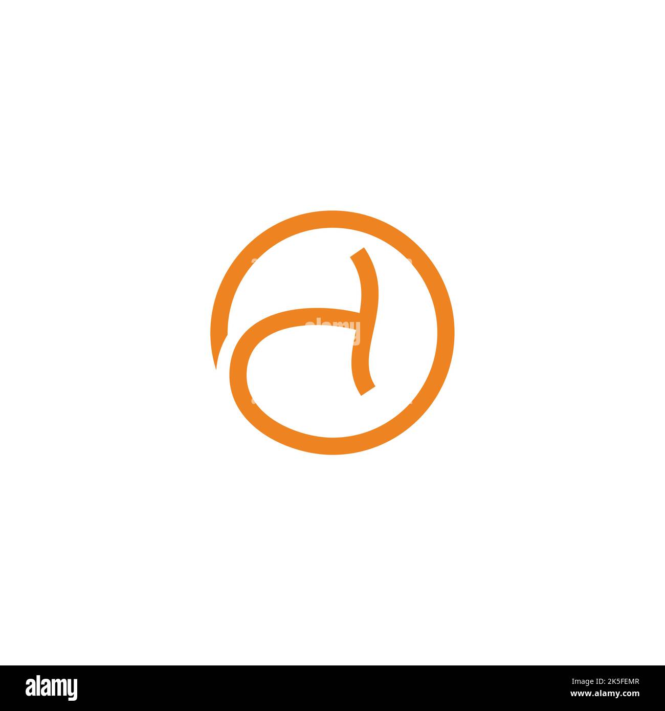 letter at circle line geometric logo vector Stock Vector