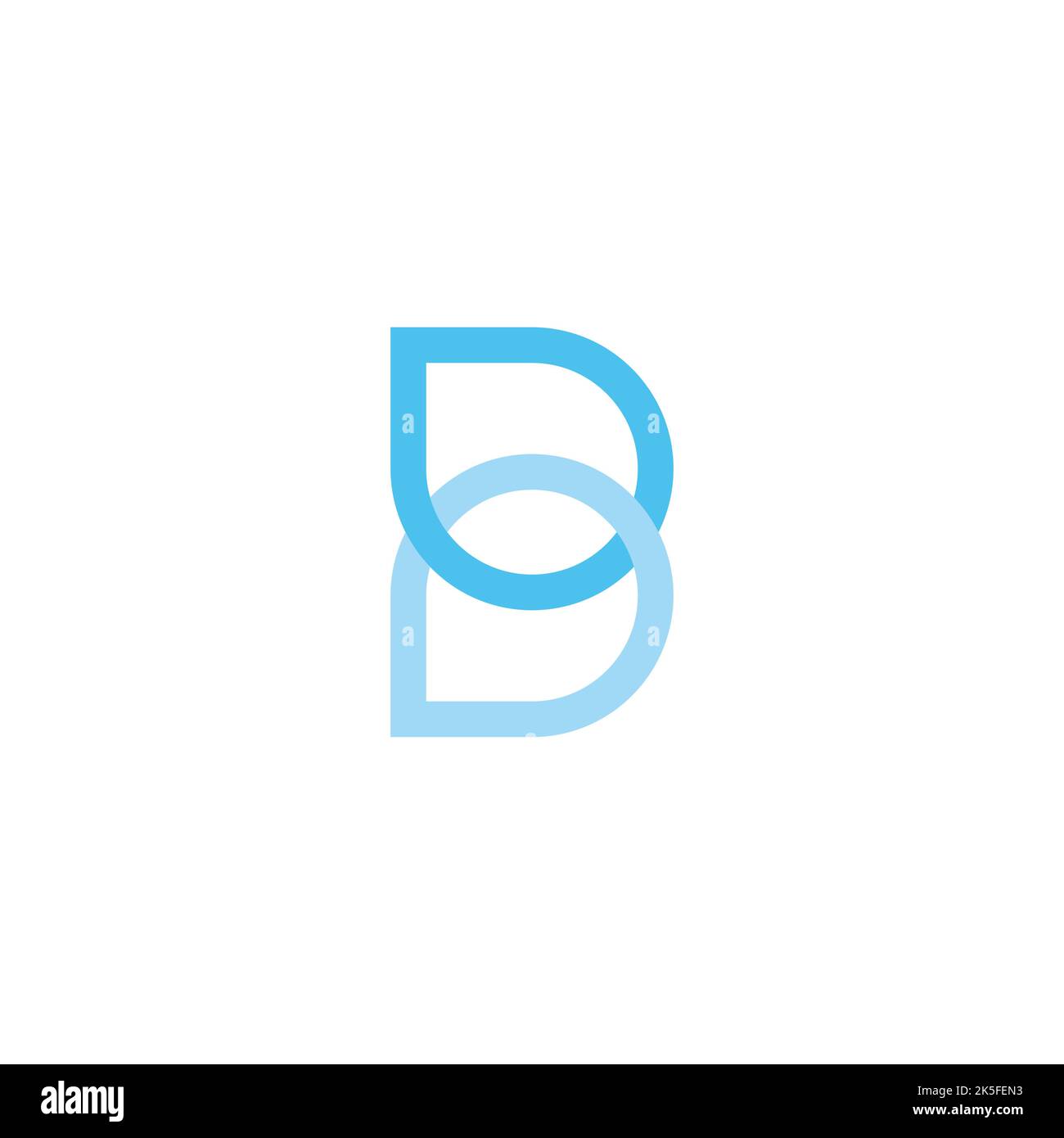 letter b linked blue water drop logo vector Stock Vector