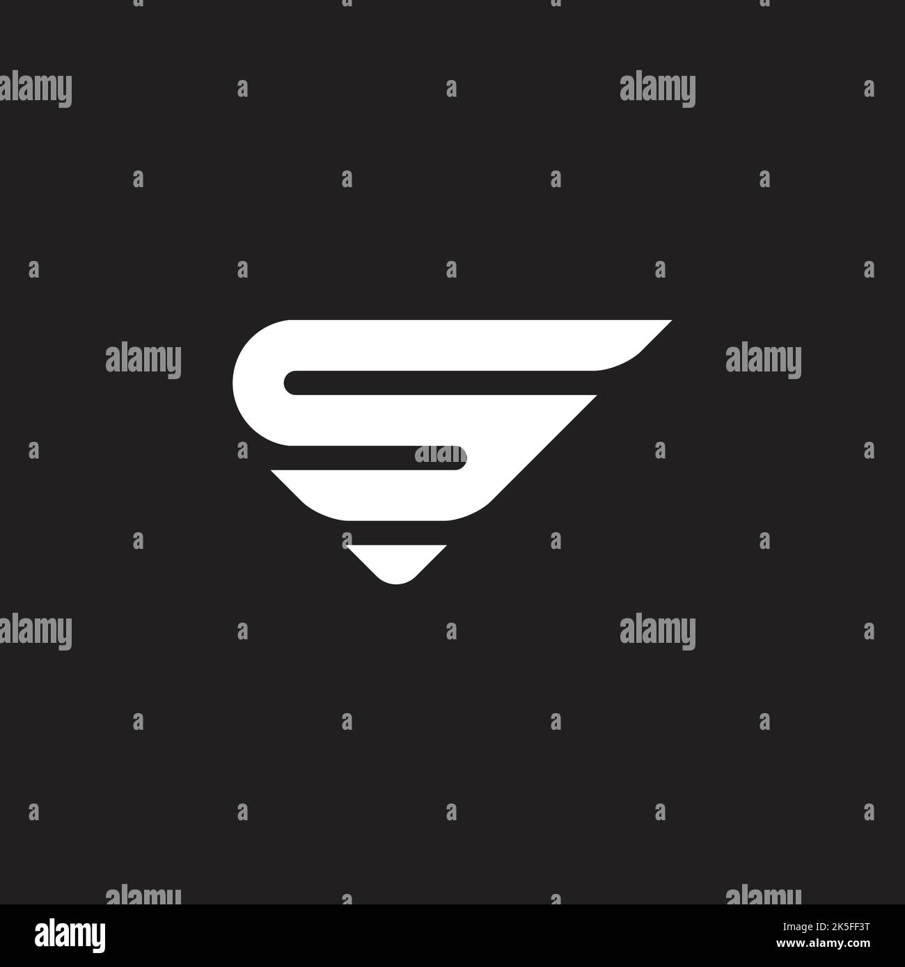 letter s wing shape simple logo vector Stock Vector