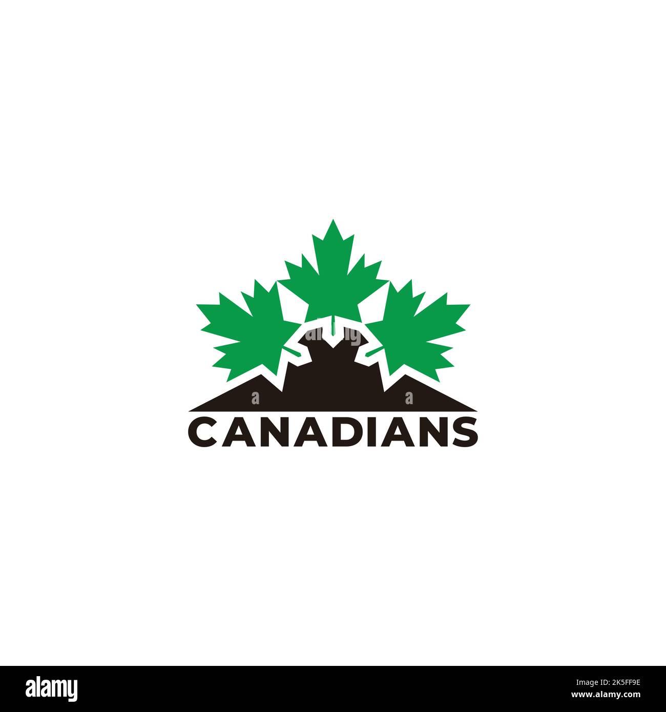 canadian green leaf mountain logo vector Stock Vector