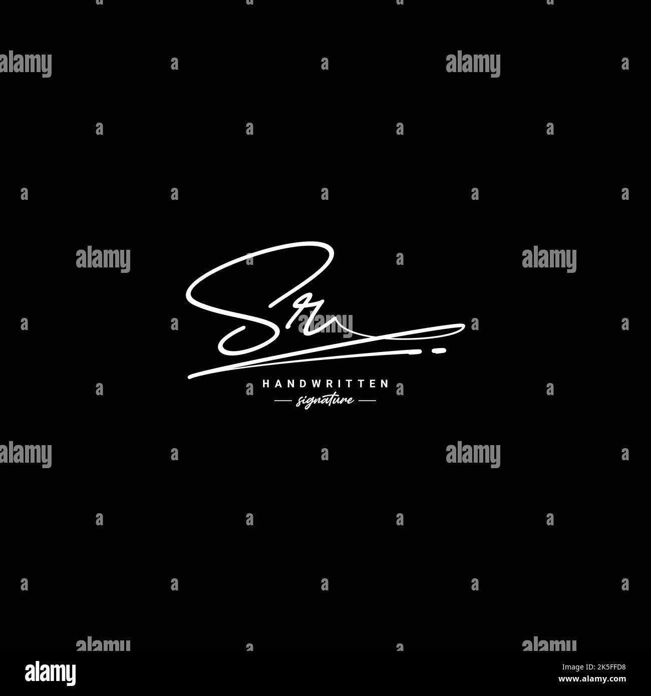 Initial Letter SR Logo - Handwritten Signature Style Logo - Signature ...