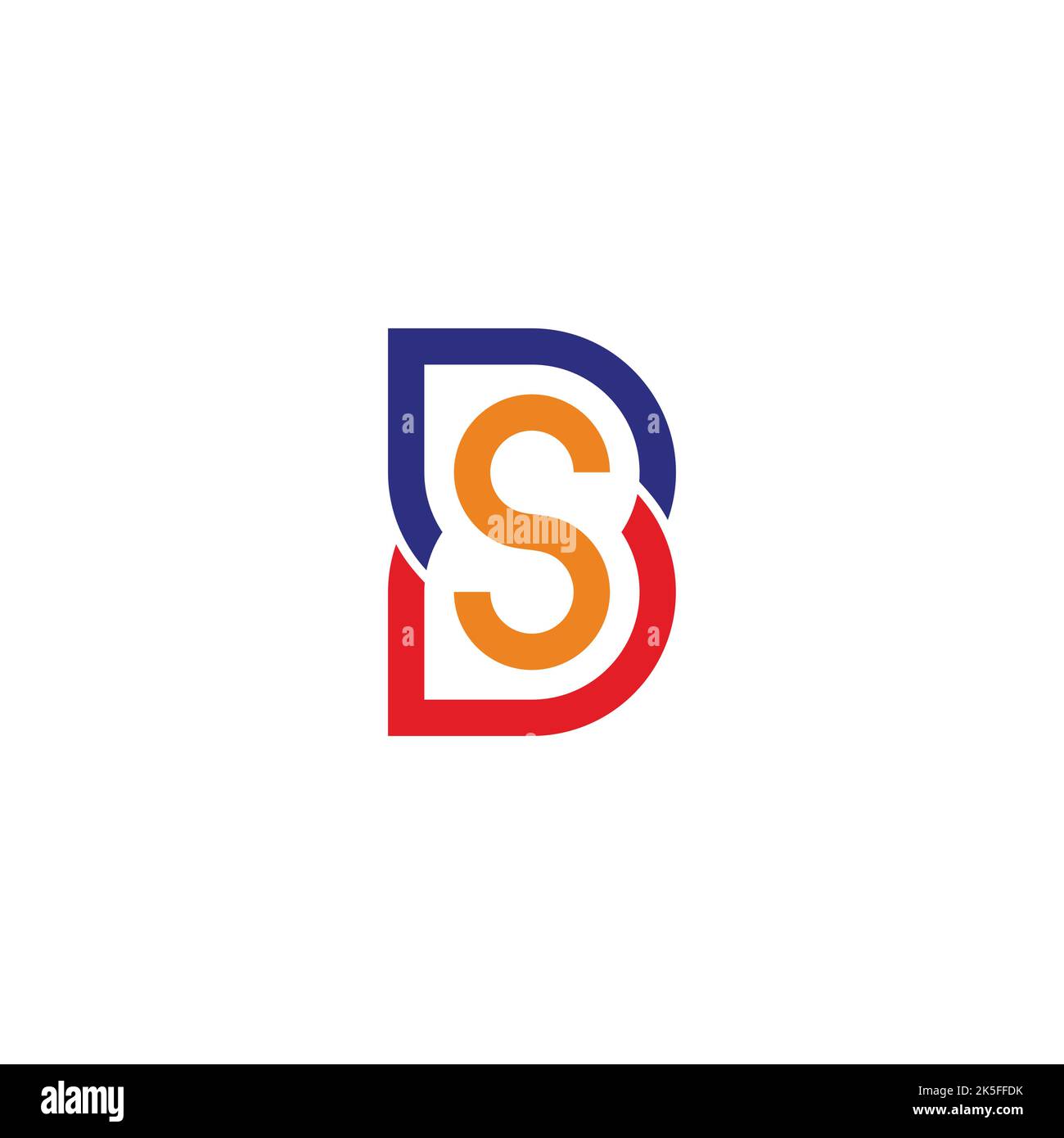 letter bs geometric line colorful simple logo vector Stock Vector