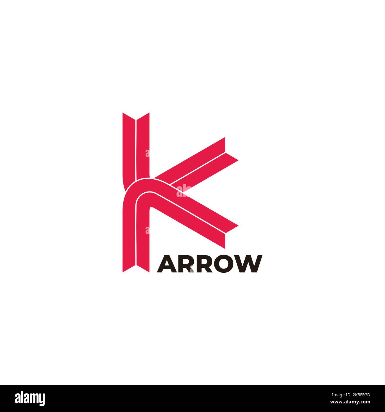 letter k arrow ribbon geometric logo vector Stock Vector Image & Art ...