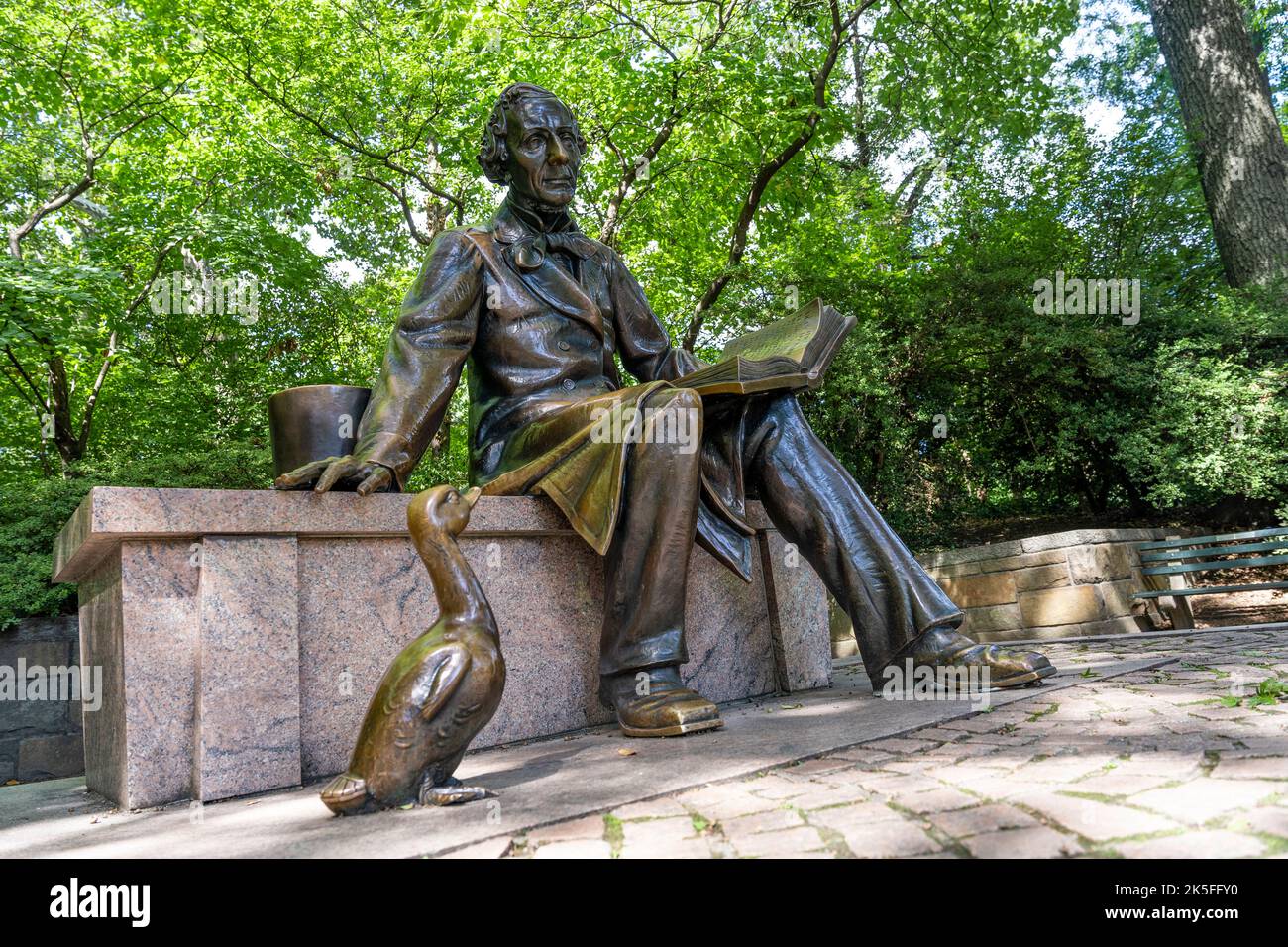 The bronze statue of Danish writer Hans Christian Andersen in Central