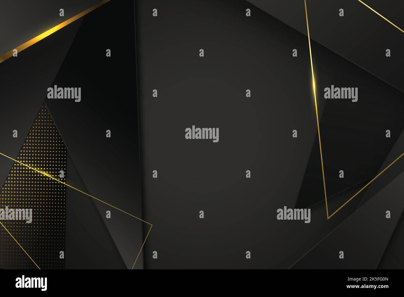 Luxury black overlap layers background with gold line effect. Realistic ...