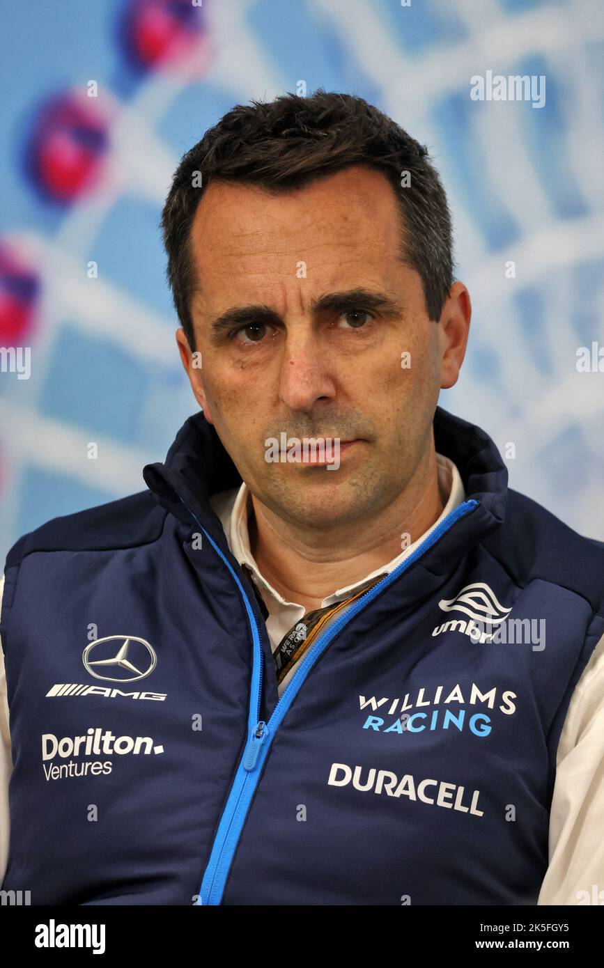 Suzuka, Japan. 08th Oct, 2022. Dave Robson (GBR) Williams Racing Head of Vehicle Performance, portrait, in the FIA Press Conference during the Formula 1 Honda Japense Grand Prix 2022, 18th round of the 2022 FIA Formula One World Championship from Octobre 7 to 9, 2022 on the Suzuka International Racing Course, in Suzuka, Mie Prefecture, Japan - Photo: Dppi/DPPI/LiveMedia Credit: Independent Photo Agency/Alamy Live News Stock Photo