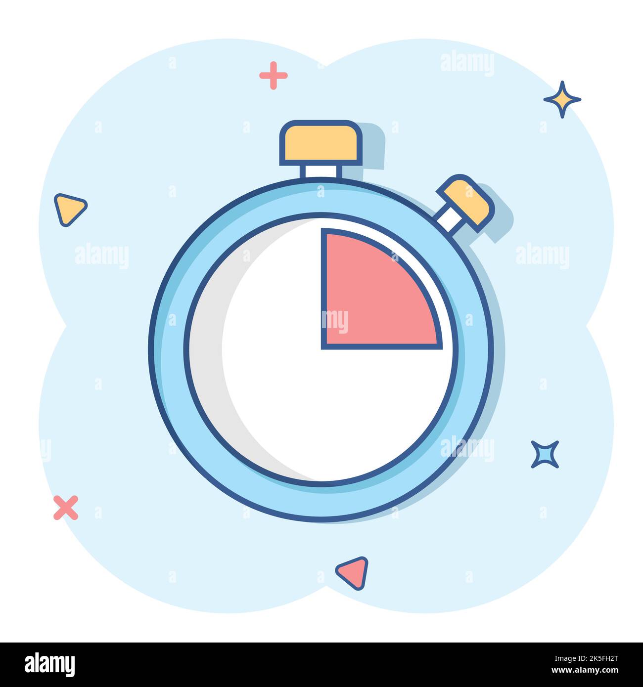 Clock sign icon in comic style. Time management vector cartoon ...