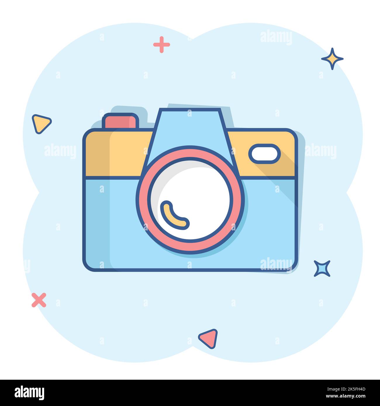 Camera device sign icon in comic style. Photography vector cartoon ...
