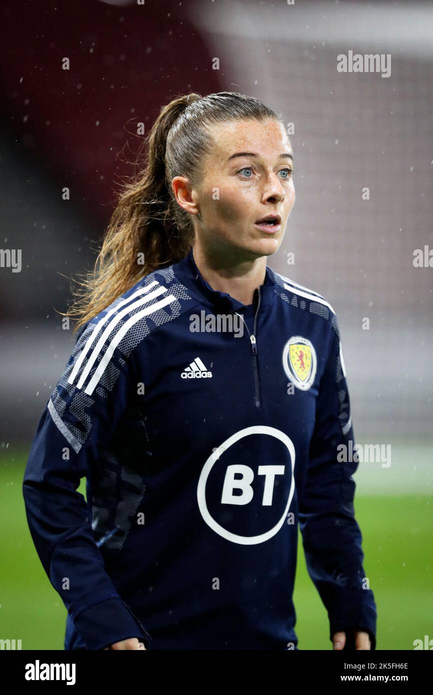 CHRISTIE MURRAY, a Scottish International football player, photographed during a warm up and training session at Hampden Park Glasgow Scotland Stock Photo