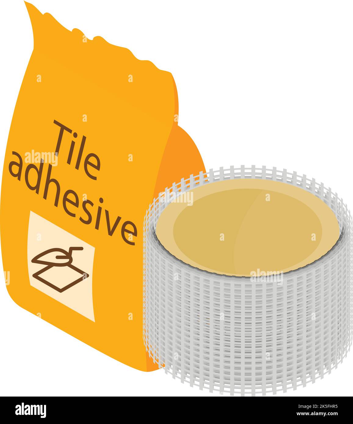 Construction material icon isometric vector. Tile adhesive and