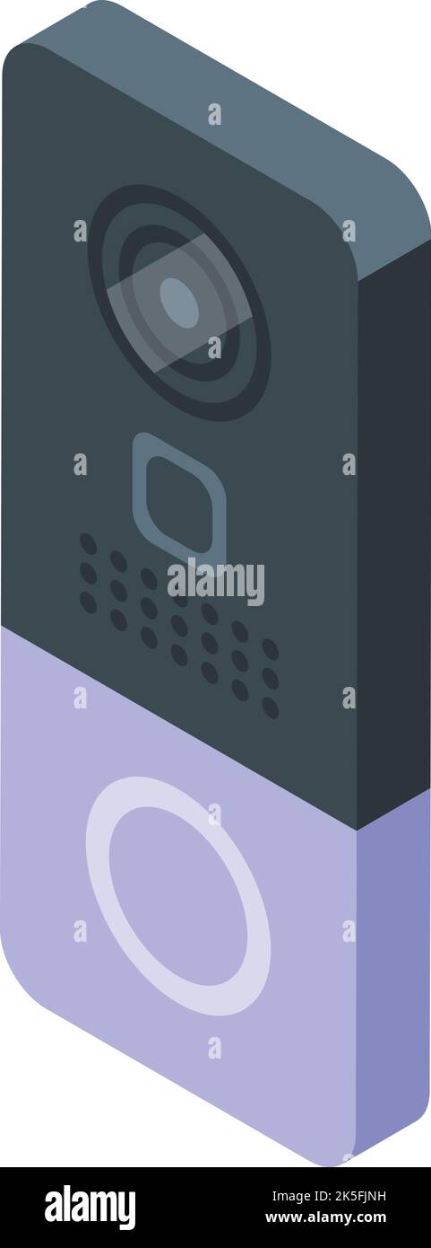 Motion intercom icon isometric vector. Video door. System bell Stock Vector